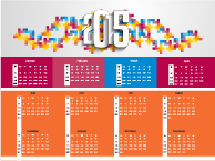 Colored mosaics and 2015 calendar vector mosaics colored calendar 2015   