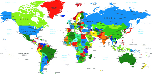 Vector world map design graphics set 02 world map map   