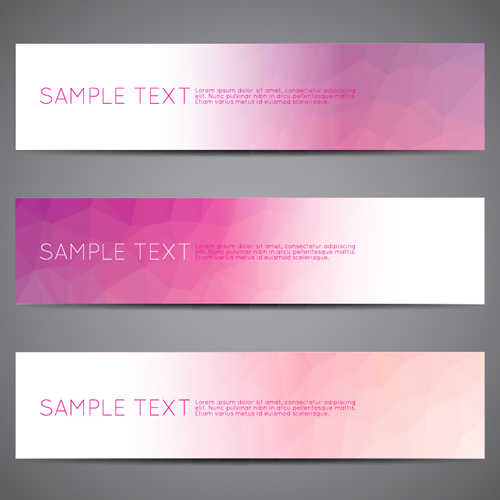 Polygonal modern banner vector set 13 polygonal modern banner   