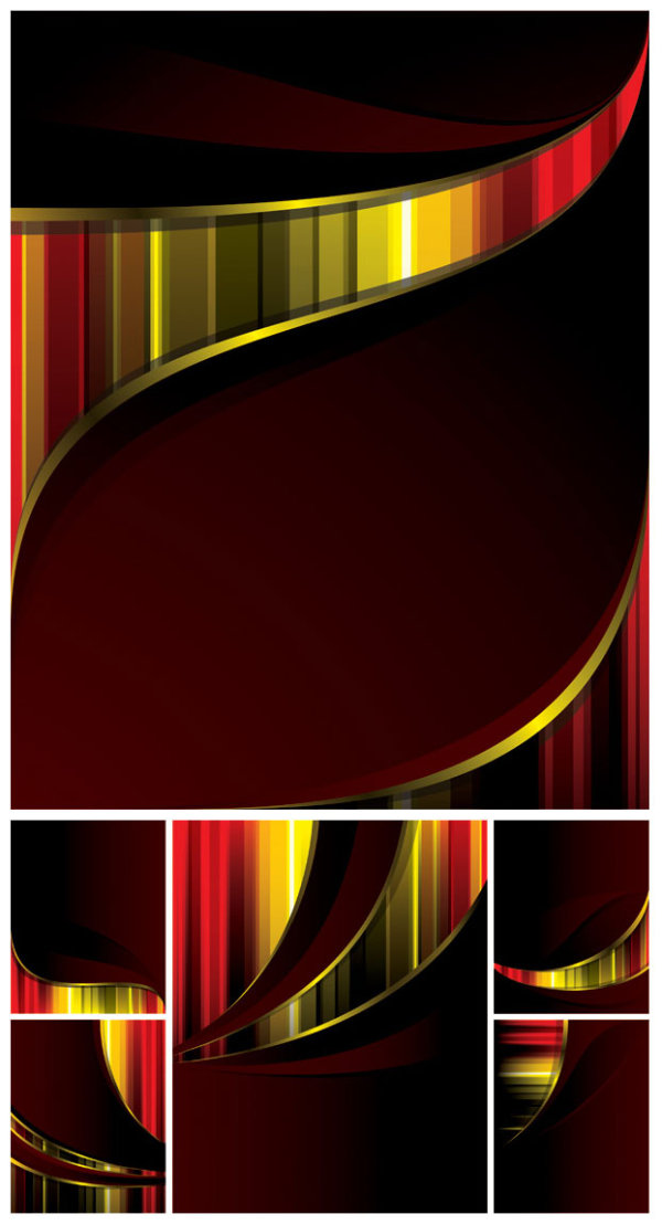 Abstract colored card background vector metal dynamic lines cards background   