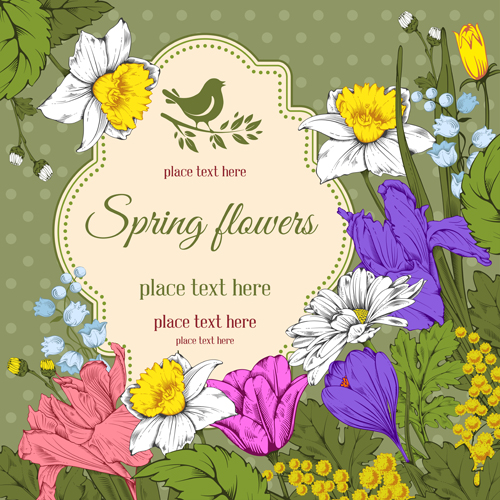 Vintage labels with flowers background art vector 03 vintage labels flowers background   