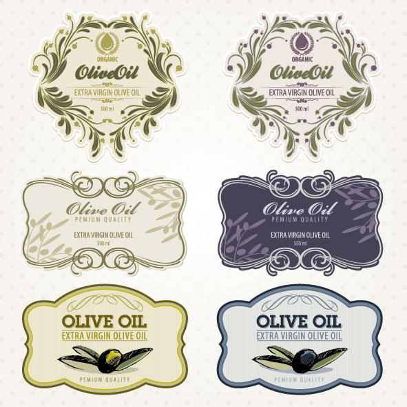 Set of olive oil label Stickers vector 02 stickers sticker olive oil label   