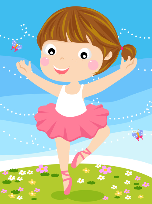 Cartoon little girl vector material 01 little girl cartoon   