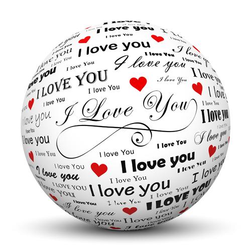 Ball with Valentine Day elements background Valentine day elements ball background   