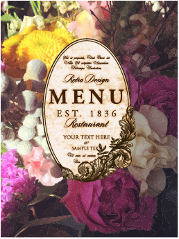 Flower restaurant menu cover vintage styles vector 03 Vintage Style restaurant menu cover   