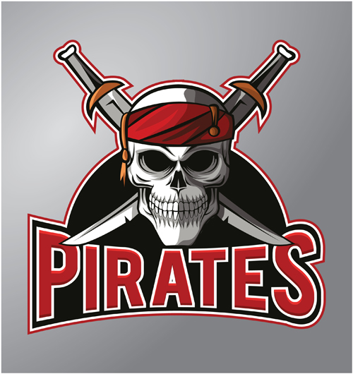 Retro pirates logo vector 01 Retro font pirates logo   