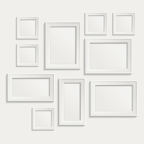 White frame on wall vector design 06 white wall frame design   