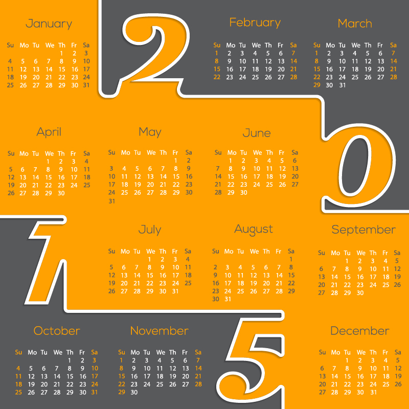 Modern 2015 Business Calendar design vector 01 modern calendar business 2015   