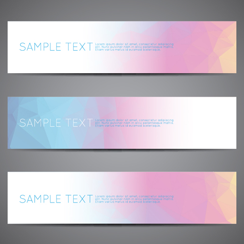 Polygonal modern banner vector set 12   