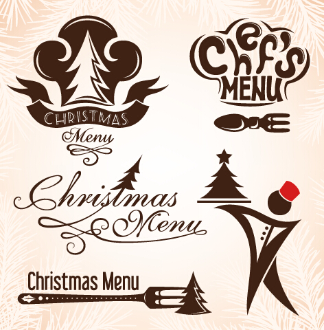 Christmas menu design elements vector set 04 menu design elements christmas   