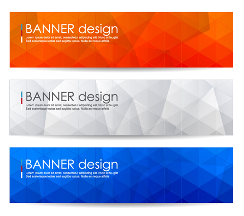 Polygonal modern banner vector set 02 polygonal modern banner   