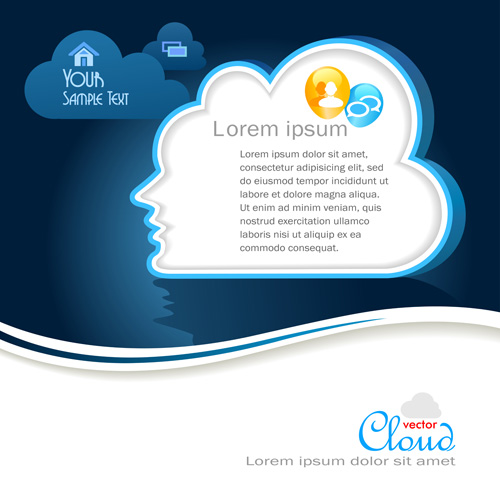 Business social template with cloud backgrounds 02 social cloud background cloud business backgrounds background   