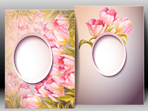 Spring flowers cards set vector 02 spring flowers flower   