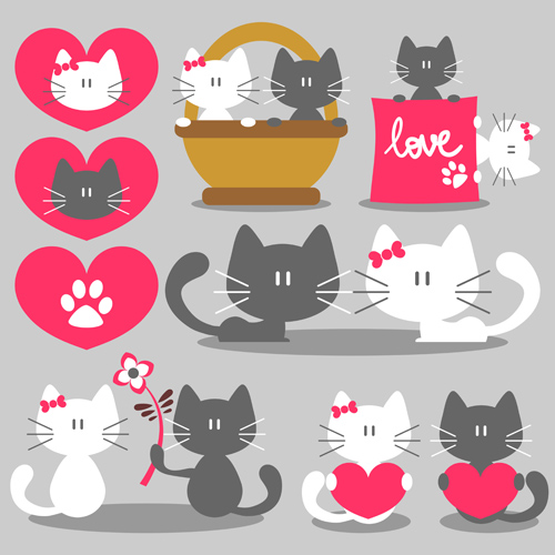 Cute kittens with love vectors love Kittens cute   