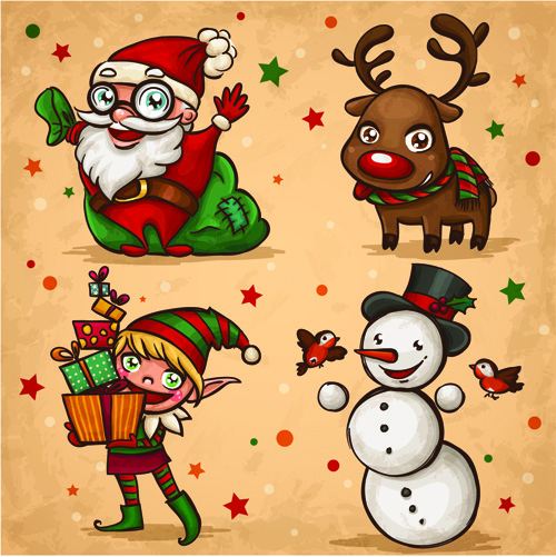 Vintage Cute Christmas design elements vector set 02 vintage elements element christmas   