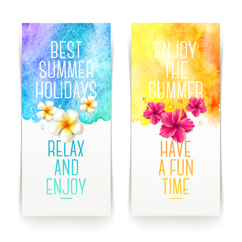 Refreshing summer tropical vector banners 03 tropical summer refreshing banners banner   