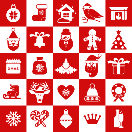 Creative red and white christmas icons white red icons Christmas icon christmas   