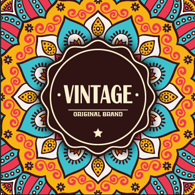 Vintage frame with ethnic pattern vector backgrounds 05 vintage pattern frame backgrounds background   