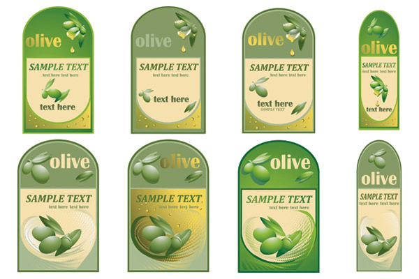 Set of olive oil label Stickers vector 03 stickers sticker olive oil label   