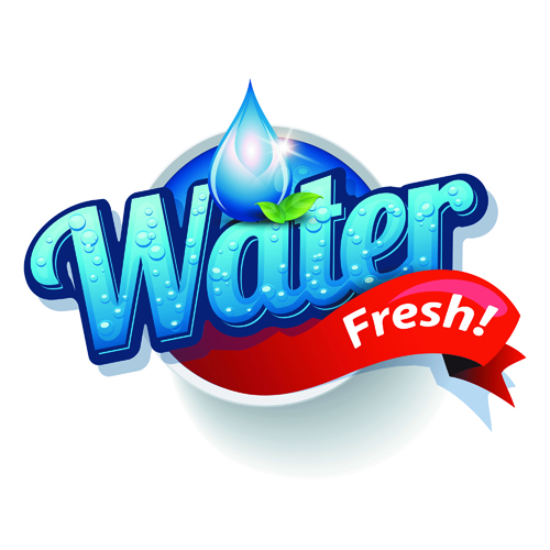 Shiny fresh water labels vector water shiny labels label fresh   