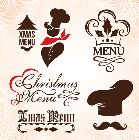 Christmas menu design elements vector set 01 menu elements design elements christmas   