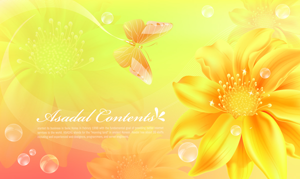 Yellow style flower background vector 01 yellow flower background flower background vector background   