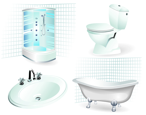 bathroom design elements vector Illustration 02 illustration elements element bathroom   
