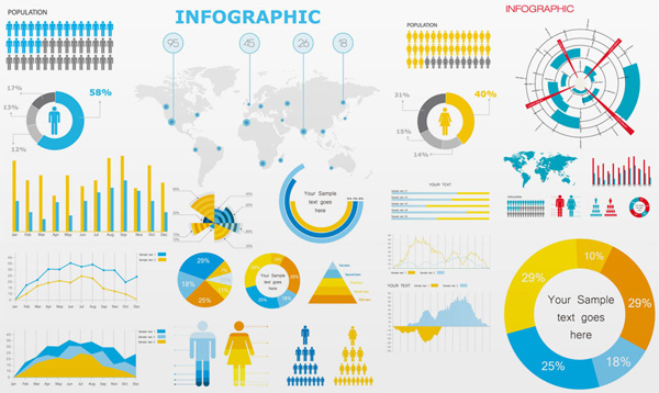Economy Infographics Vector vector diagram pie chart legend information histogram fan-shaped designs data statistics data circular charts   
