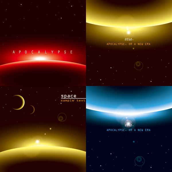 dynamic effects of gorgeous background 94628 vector universe Stain Spot special effects space sky planet horizon halo gorgeous dynamic colorful Bright color background   