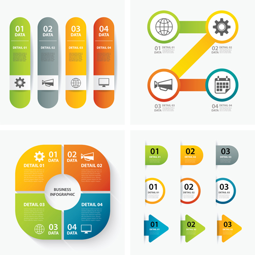 Numbered infographics with banners vector 10 numbered infographics banners   