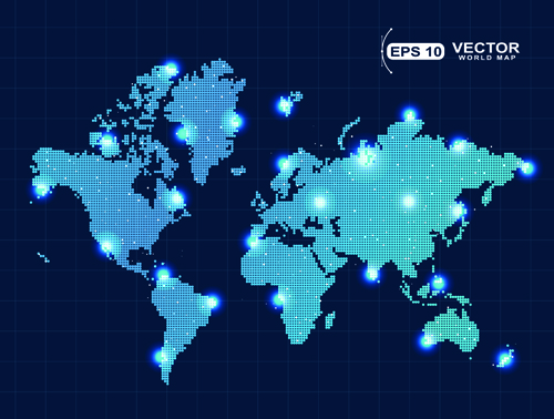Vector world map design graphics set 03 world map world map   