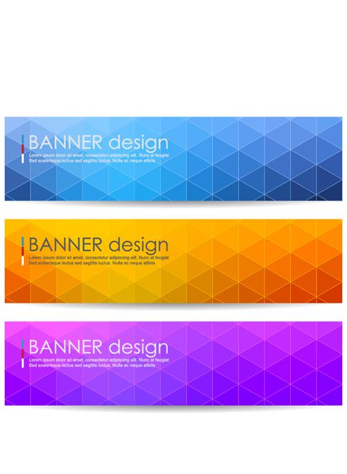 Polygonal modern banner vector set 06   