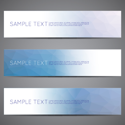 Polygonal modern banner vector set 19 polygonal modern banner   