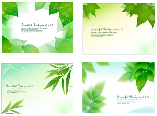 Fresh green background design elements leaves   