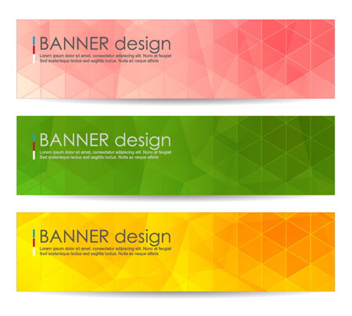 Polygonal modern banner vector set 03 polygonal modern banner   