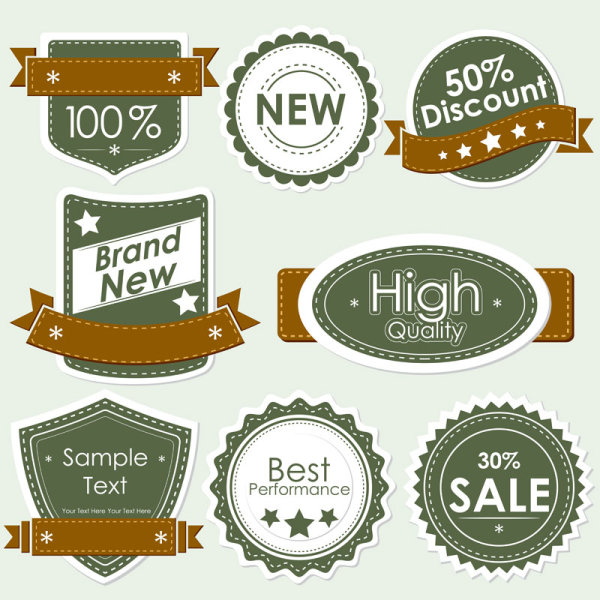 Set of discount label design elements vector 02 label elements element discount   