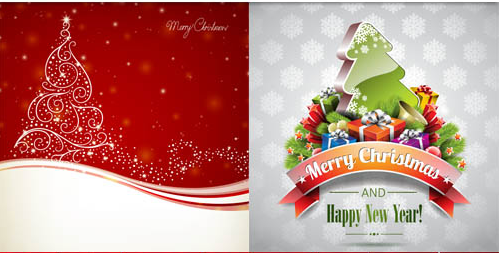 Christmas tree backgrounds vector material christmas backgrounds   