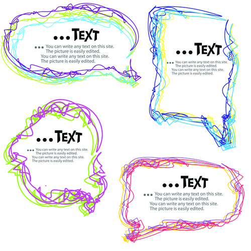 Colored lines Cloud for text design vector 05 text lines colored cloud   