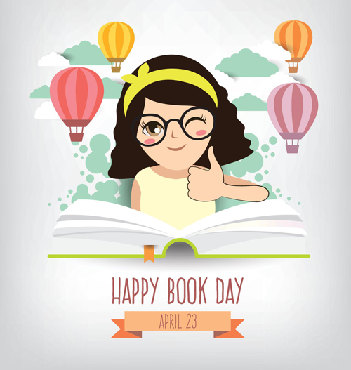 April 23 happy book day vector design 04 happy book April 23   