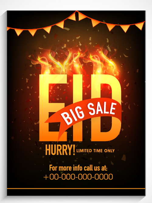 Eid special offer sale flyer vector set 09 special sale offer flyer   