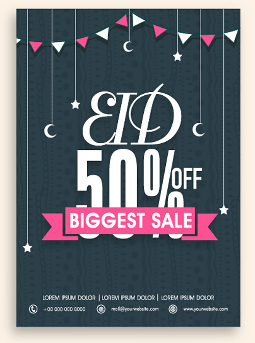 Eid special offer sale flyer vector set 10 special sale offer flyer   