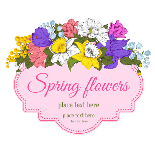 Vintage labels with flowers background art vector 04 vintage flowers flower background   