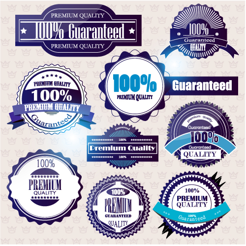 Set of Quality guaranteed vector Labels 02 quality labels label guaranteed   