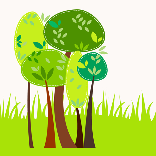 Different Spring tree elements vector 01 tree spring elements element different   