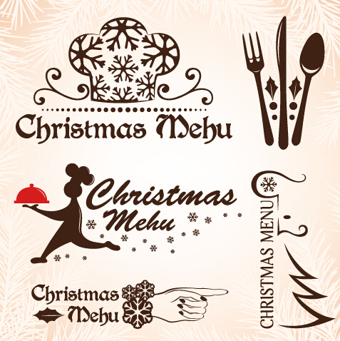 Christmas menu design elements vector set 07 menu elements christmas   