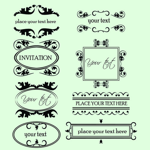 Vintage Calligraphic and decoration Borders vector 03 vintage elements element decoration calligraphic borders   