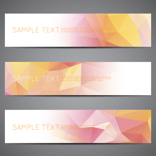 Polygonal modern banner vector set 08 polygonal modern banner   