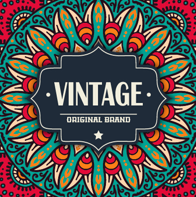 Vintage frame with ethnic pattern vector backgrounds 06 vintage pattern frame ethnic backgrounds   