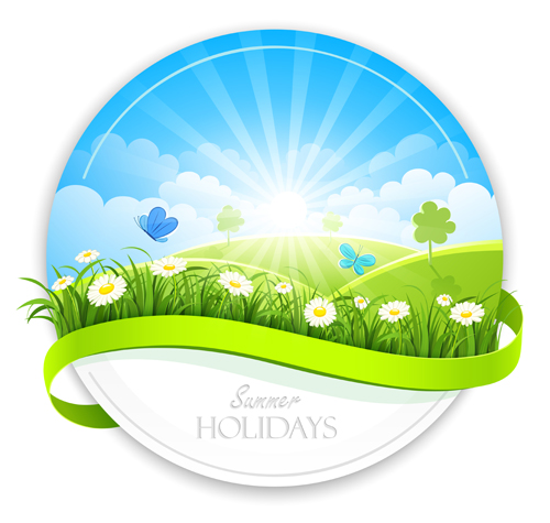 Sunlight with Nature Banners vector 03 sunlight summer banners banner   