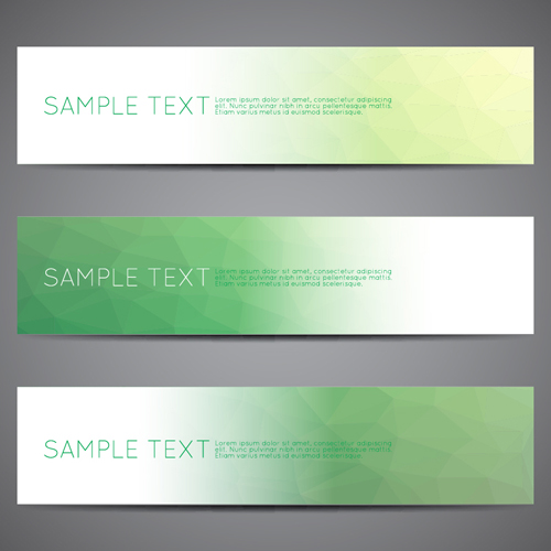 Polygonal modern banner vector set 15 polygonal modern banner   